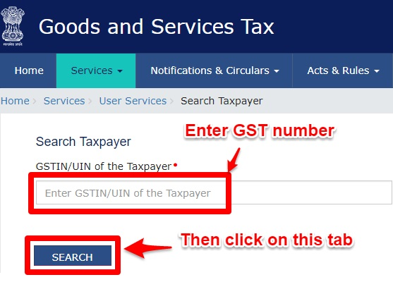 GST Number Verify online